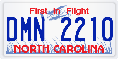 NC license plate DMN2210