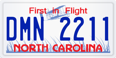 NC license plate DMN2211