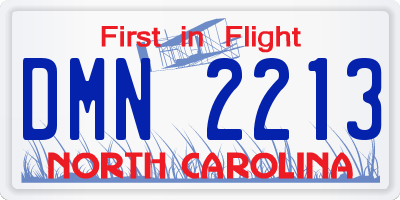 NC license plate DMN2213