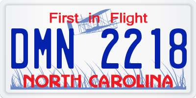 NC license plate DMN2218