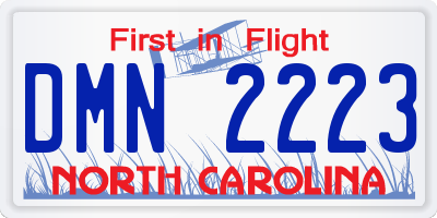 NC license plate DMN2223