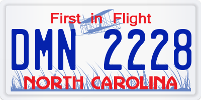 NC license plate DMN2228