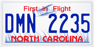 NC license plate DMN2235