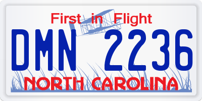 NC license plate DMN2236