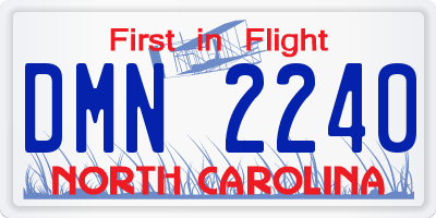 NC license plate DMN2240