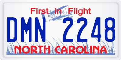 NC license plate DMN2248