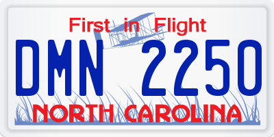 NC license plate DMN2250