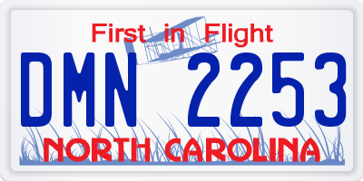 NC license plate DMN2253