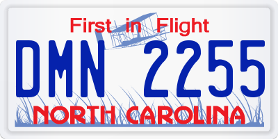 NC license plate DMN2255