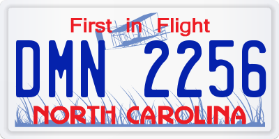 NC license plate DMN2256