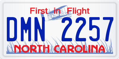 NC license plate DMN2257
