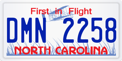 NC license plate DMN2258