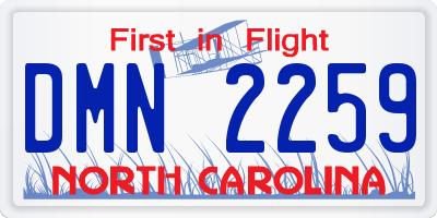 NC license plate DMN2259