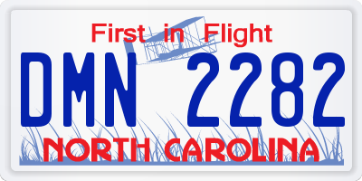 NC license plate DMN2282