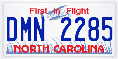 NC license plate DMN2285
