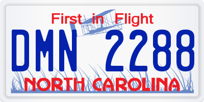NC license plate DMN2288