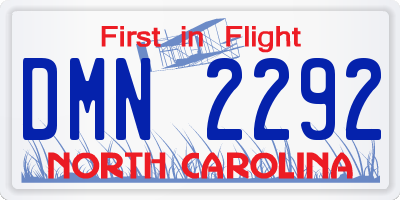 NC license plate DMN2292