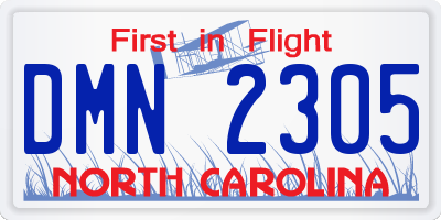 NC license plate DMN2305