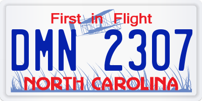 NC license plate DMN2307