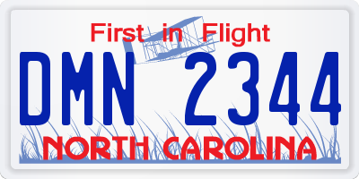 NC license plate DMN2344