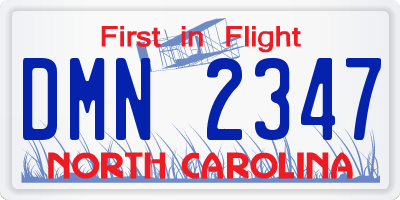 NC license plate DMN2347