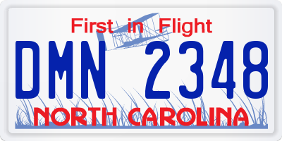 NC license plate DMN2348