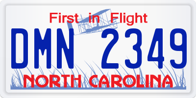 NC license plate DMN2349