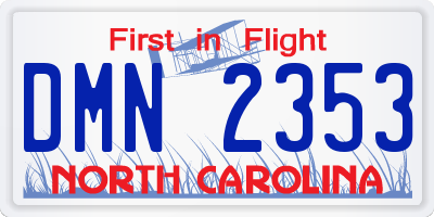 NC license plate DMN2353
