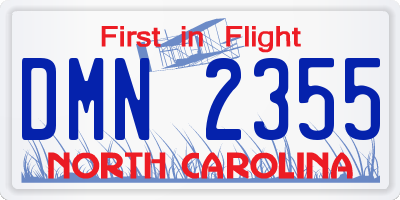 NC license plate DMN2355