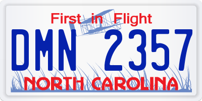 NC license plate DMN2357