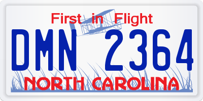 NC license plate DMN2364