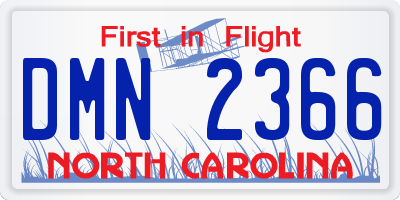 NC license plate DMN2366