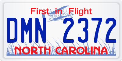 NC license plate DMN2372