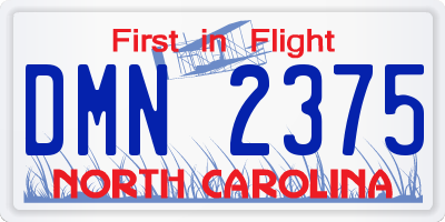 NC license plate DMN2375