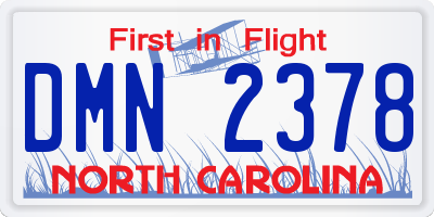 NC license plate DMN2378