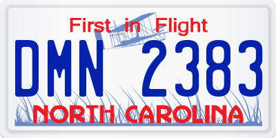 NC license plate DMN2383