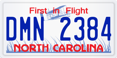NC license plate DMN2384