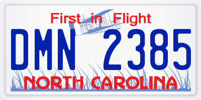 NC license plate DMN2385