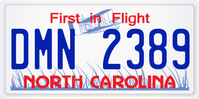 NC license plate DMN2389
