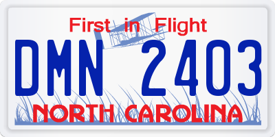 NC license plate DMN2403