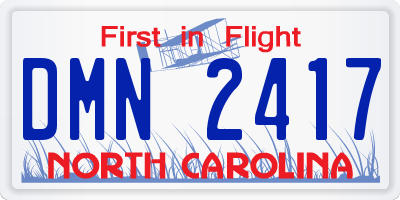 NC license plate DMN2417