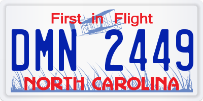 NC license plate DMN2449