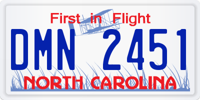 NC license plate DMN2451