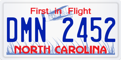 NC license plate DMN2452