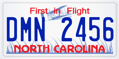 NC license plate DMN2456