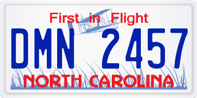 NC license plate DMN2457