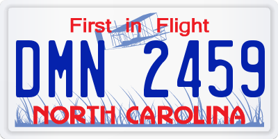 NC license plate DMN2459