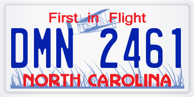 NC license plate DMN2461