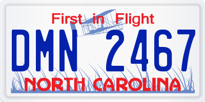 NC license plate DMN2467