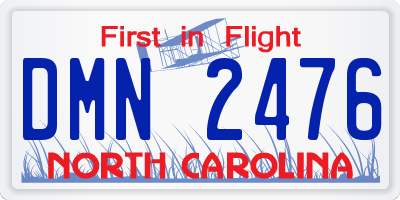NC license plate DMN2476